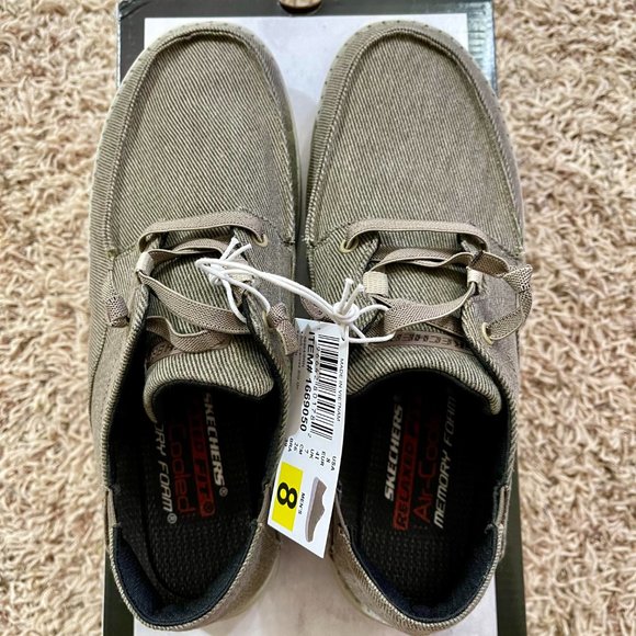 NEW Skecher Men's Melson Memory Foam Slip-on Loafer Shoes Brown, Size 8 (NIB) - Picture 2 of 13